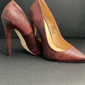 Charlotte Russe Snake Print Faux Leather Pumps